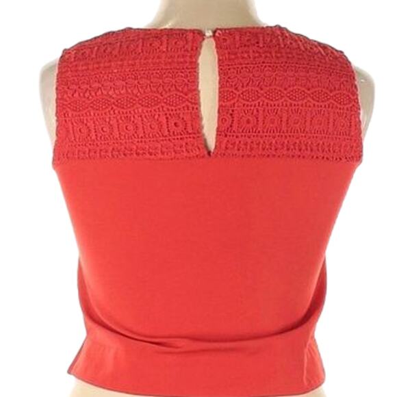 NYLA Lace Embellished Neckline Sleeveless Blouse - Size Large, Red - Picture 7 of 8